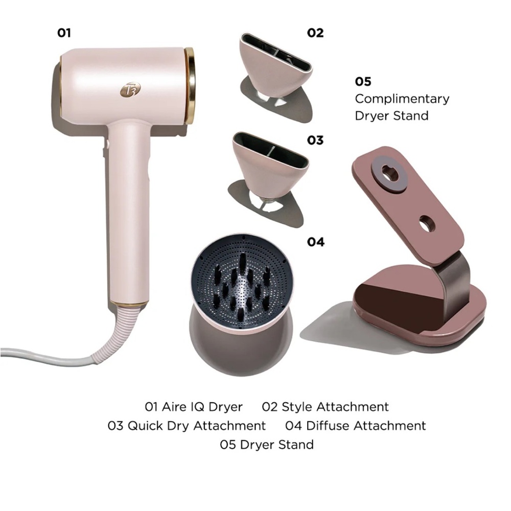 T3  Aire IQ Satin Blush Hair Dryer - Picture 5 of 7
